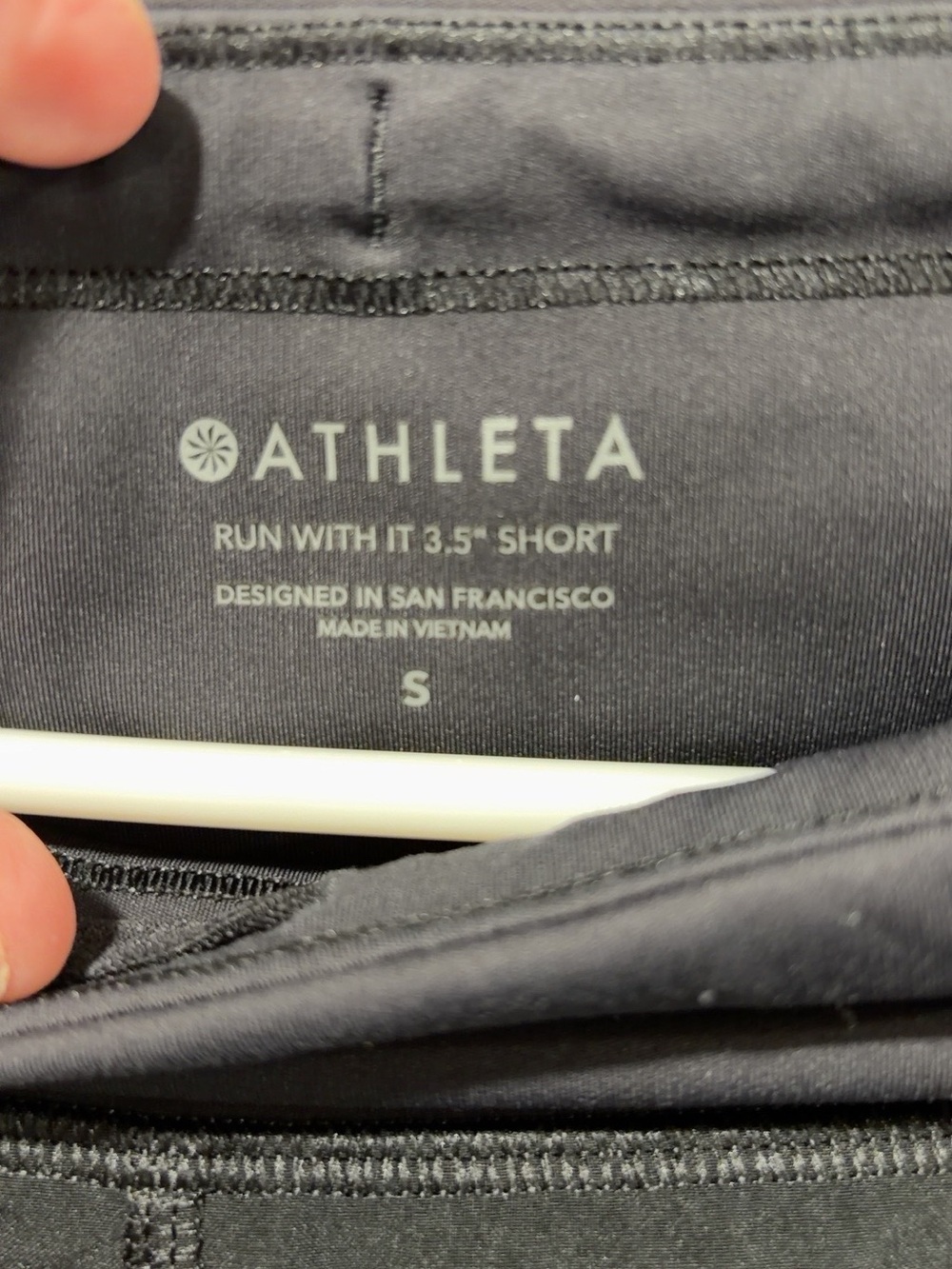 Athleta Black Performance Athletic Shorts with Wide Waistband - Picture 4 of 5
